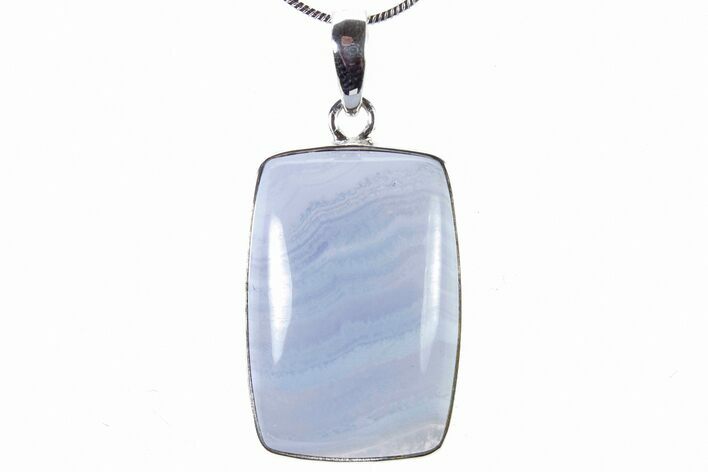 Blue Lace Agate Pendant (Necklace) - Sterling Silver #321558